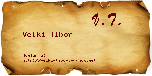 Velki Tibor névjegykártya